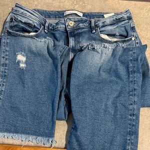 KanCan Blue Distressed Ankle Jeans